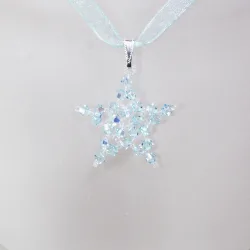 Pendant 40cm - Néréides-Green jade Organza - Pendant 40cm - Laiton argenté